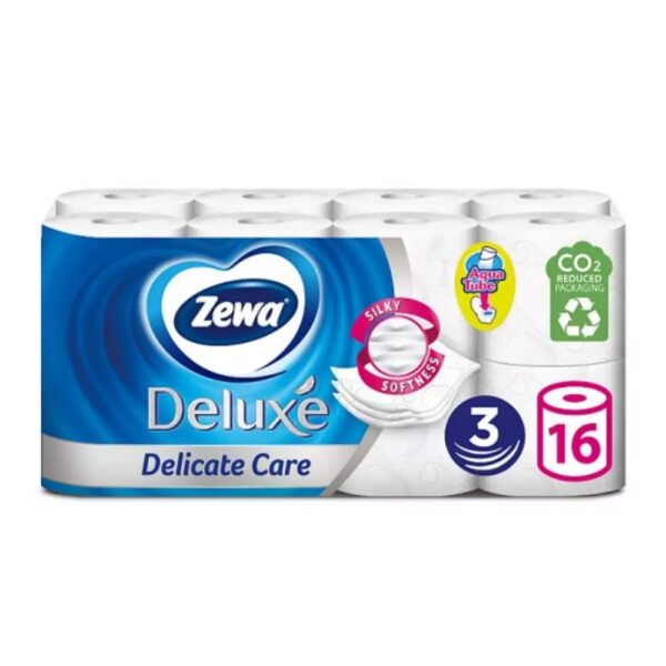 Toalettpapir 3 retegu kistekercses 100 celluloz 16 tekercs csomag Delicate Care Deluxe Zewa i536116