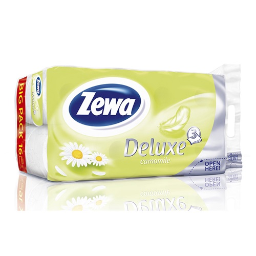 Toalettpapír Zewa Deluxe 3 rétegű 16 tekercses Camomile 1 Toalettpapír Zewa Deluxe 3 rétegű 16 tekercses Camomile