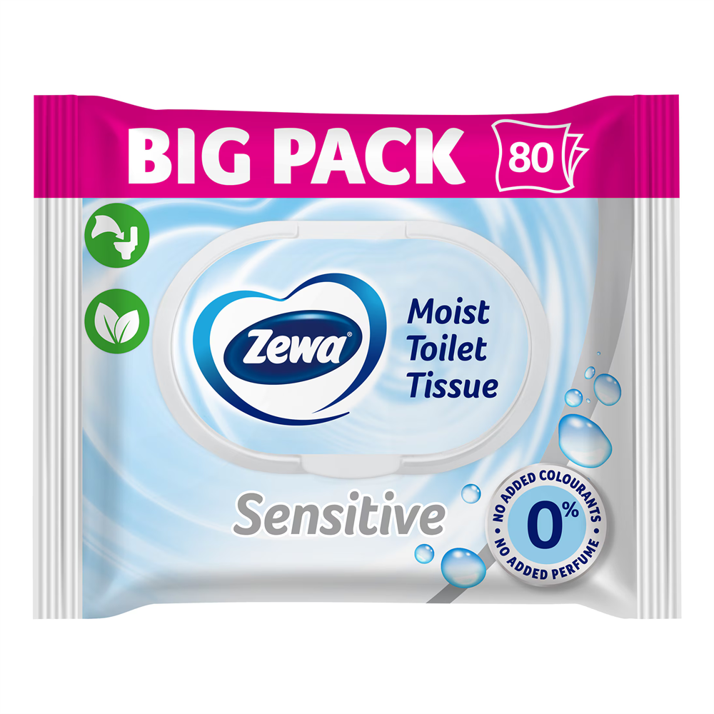 Toalettpapír nedves 80 lap/csomag Zewa Sensitive 2 Toalettpapír nedves 80 lap/csomag Zewa Sensitive - Image 2
