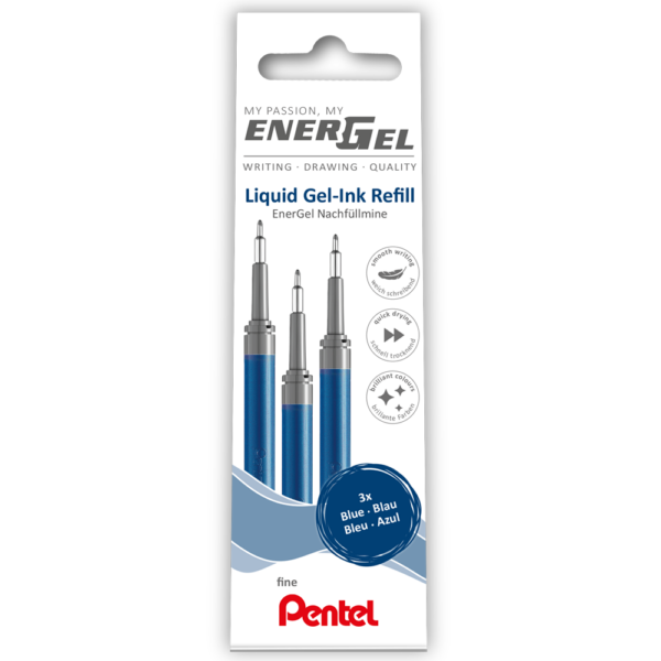 Tollbetet tuhegyu 3 db csomag 0 25mm Pentel EnerGel LRN5 3C irasszin kek i577694