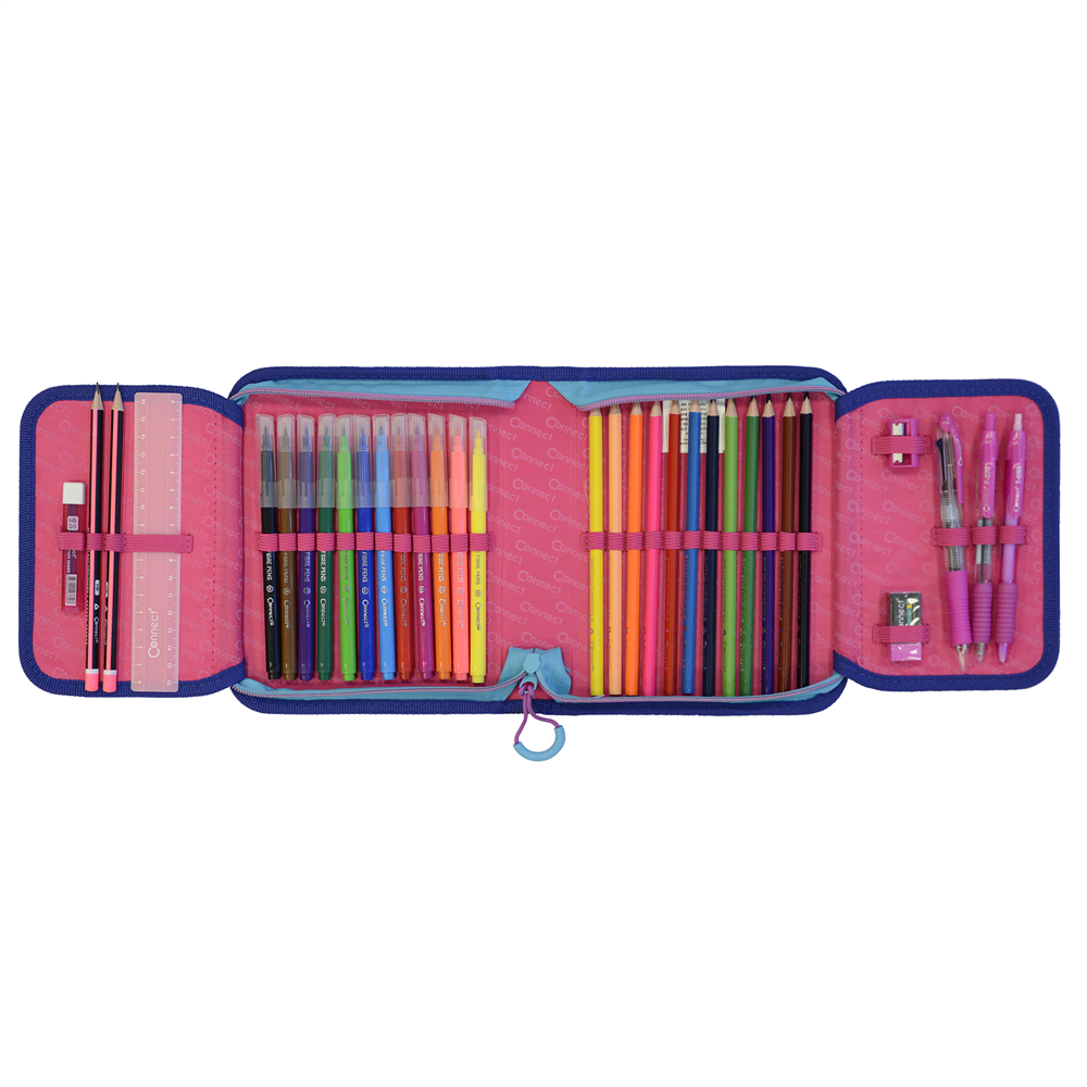 Tolltartó töltött szögletes 2 emeletes Connect Hableány lila/türkiz 3 Tolltartó töltött szögletes 2 emeletes Connect Hableány lila/türkiz - Image 3