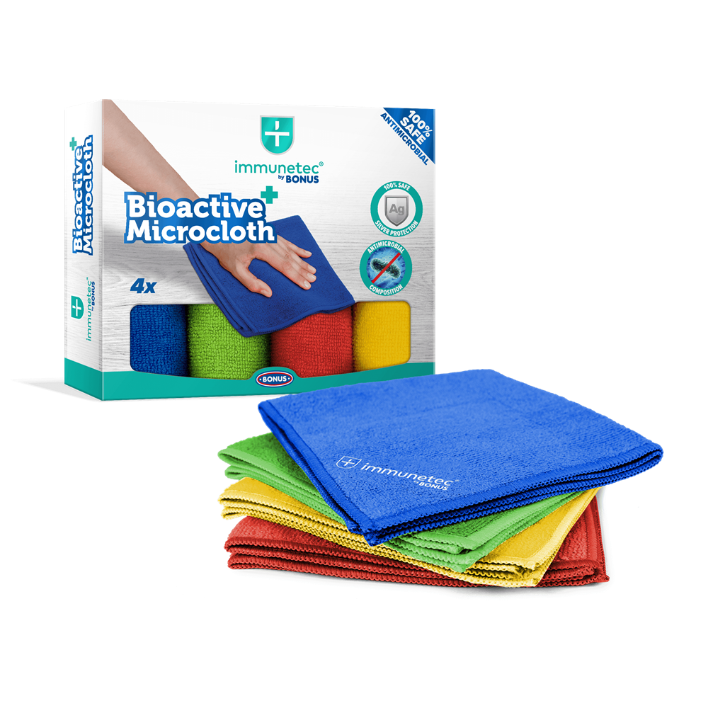 Törlőkendő mikroszálas 32 x 32 cm Immunetec BioActive 4 db/csomag Bonus_B785 2 Törlőkendő mikroszálas 32 x 32 cm Immunetec BioActive 4 db/csomag Bonus_B785 - Image 2