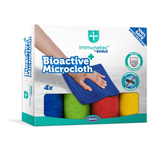 Törlőkendő mikroszálas 32 x 32 cm Immunetec BioActive 4 db/csomag Bonus_B785