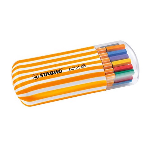Tűfilc Stabilo Point 88 Zebrui 0.4 mm 20 db-os klt. műanyag ovális csíkos dobozban 1 Tűfilc Stabilo Point 88 Zebrui 0.4 mm 20 db-os klt. műanyag ovális csíkos dobozban