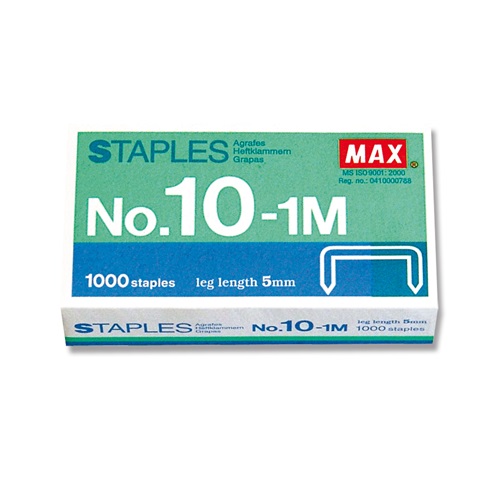 Tűzőkapocs Max No.10 1000 db/doboz 1 Tűzőkapocs Max No.10 1000 db/doboz