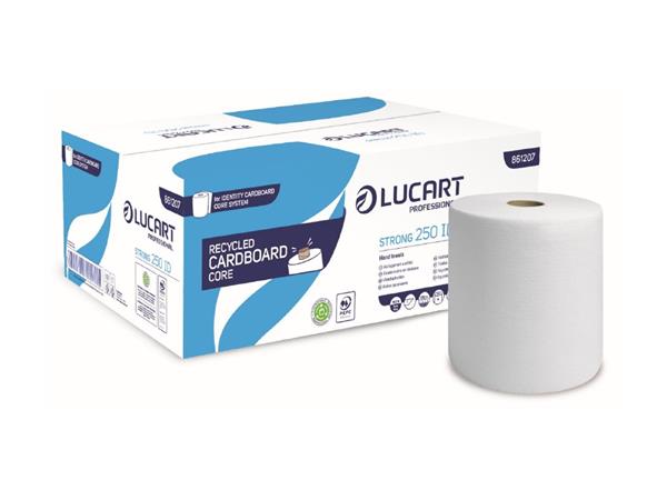 Kéztörlő, tekercses, 2 rétegű, LUCART "Strong 250 ID", hófehér 1 LUCART