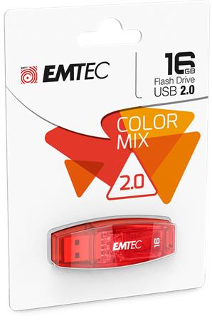 Pendrive, 16GB, USB 2.0, EMTEC "C410 Color", piros 1 EMTEC