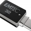 Pendrive, 32GB, USB 3.2, USB-A bemenet/USB-C kimenet, EMTEC "T260C Dual"