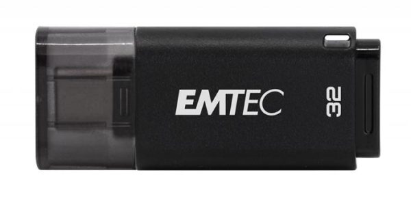 Pendrive, 32GB, USB-C 3.2, EMTEC "D400 Type-C", fekete