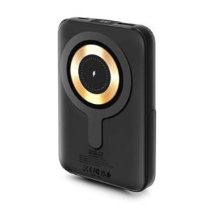 Mágneses powerbank, vezeték nélküli, 10K mAh, URBAN FACTORY, szénfekete