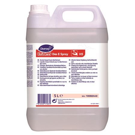 Kézfertőtlenítő folyadék, alkoholos, 5 l, "Soft Care Des E Spray" 1 .