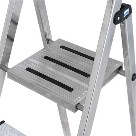 Állólétra, 5 lépcsőfokos, alumínium, KRAUSE "Safety" 3 Fellépők és létrák