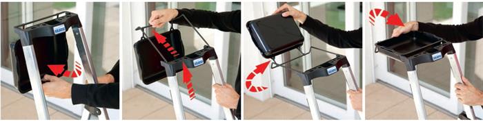 Állólétra, 4 lépcsőfokos, alumínium, Multigrip-system, KRAUSE "Secury" 2 Állólétra, 4 lépcsőfokos, alumínium, Multigrip-system, KRAUSE "Secury"