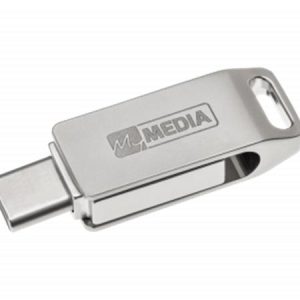 Pendrive, 128GB, USB 3.2 Gen1 + USB-C, alumínium ház, MYMEDIA "Dual" (by VERBATIM)