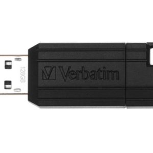 Pendrive, 128GB, USB 2.0, 10/4MB/sec, VERBATIM "PinStripe", fekete