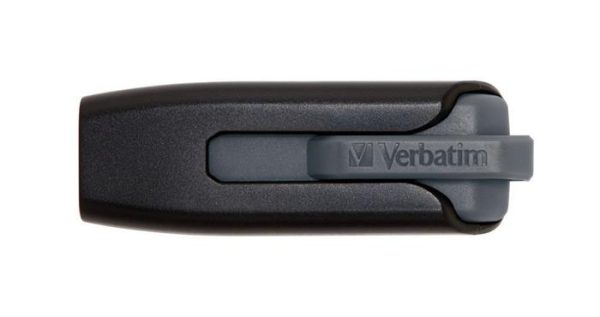 Pendrive, 128GB, USB 3.2, 80/25 MB/s, VERBATIM "V3", fekete-szürke