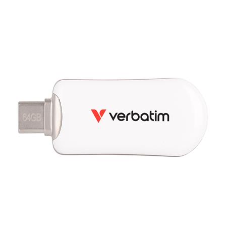Pendrive, 64GB, USB-C 3.2 Gen1, VERBATIM "Plectra", fehér 1 VERBATIM