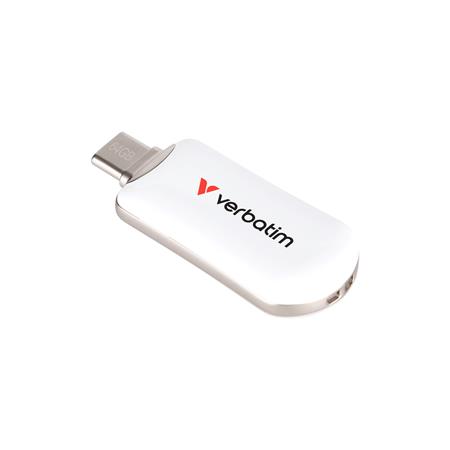 Pendrive, 64GB, USB-C 3.2 Gen1, VERBATIM "Plectra", fehér 2 Pendrive, 64GB, USB-C 3.2 Gen1, VERBATIM "Plectra", fehér