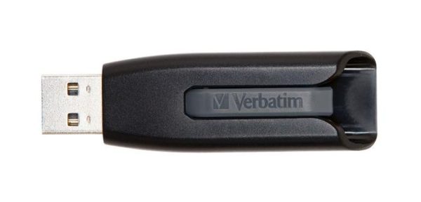 Pendrive, 64GB, USB 3.2, 80/25 MB/s, VERBATIM "V3", fekete-szürke