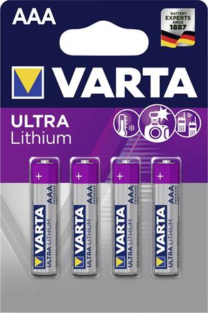 Elem, AAA mikro, 4 db, lítium, VARTA "Ultra Lithium" 1 VARTA