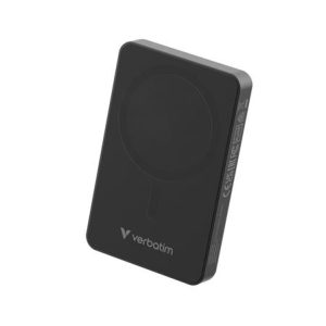 Power bank, külső akkumulátor, vezeték nélküli, 10.000mAh, VERBATIM "Charge n Go Essentials", fekete