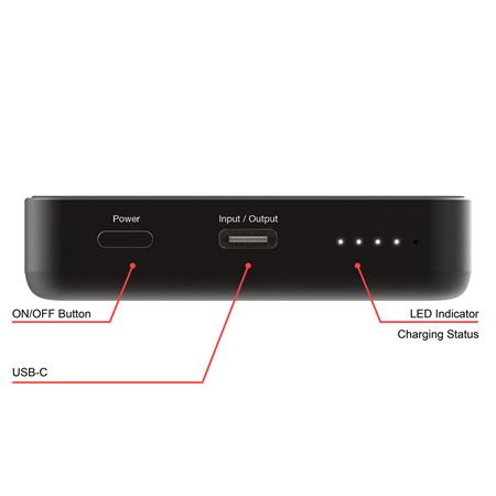 Power bank, külső akkumulátor, vezeték nélküli, 10.000mAh, VERBATIM "Charge n Go Essentials", fekete 3 Hordozható akkumulátorok 10000-12000 mAh