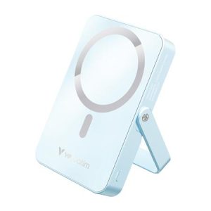 Power bank, külső akkumulátor, mágneses (vezeték nélküli), 10.000mAh, kitámasztó, VERBATIM "Charge n Go", kék