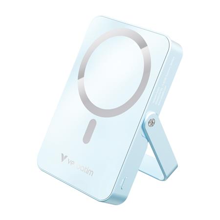 Power bank, külső akkumulátor, mágneses (vezeték nélküli), 10.000mAh, kitámasztó, VERBATIM "Charge n Go", kék 2 Power bank, külső akkumulátor, mágneses (vezeték nélküli), 10.000mAh, kitámasztó, VERBATIM "Charge n Go", kék