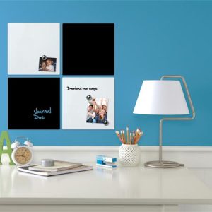 Üzenőtábla, mágneses, írható, fekete, 36x36 cm, NOBO/REXEL