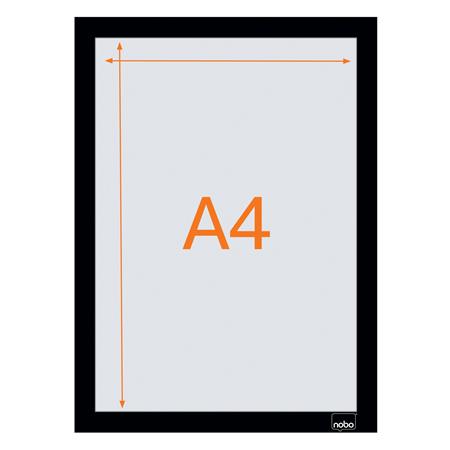 Posztertábla, fali, A4 méret, műanyag keret, 2 db, NOBO, fekete 3 Fali plakát tartók