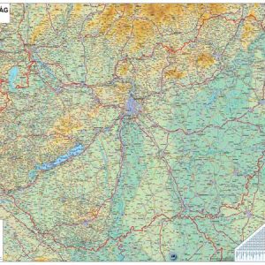 Könyökalátét, kétoldalas, STIEFEL "Magyarország Közigazg./ Mo. autótérkép"