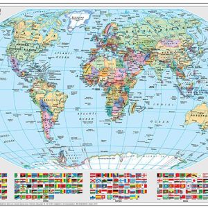 Kaparós Föld országai térkép, 84x57 cm, STIEFEL, arany bevonat