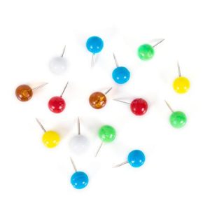 Térképtű, gömbfejű, 200 db, vegyes színű