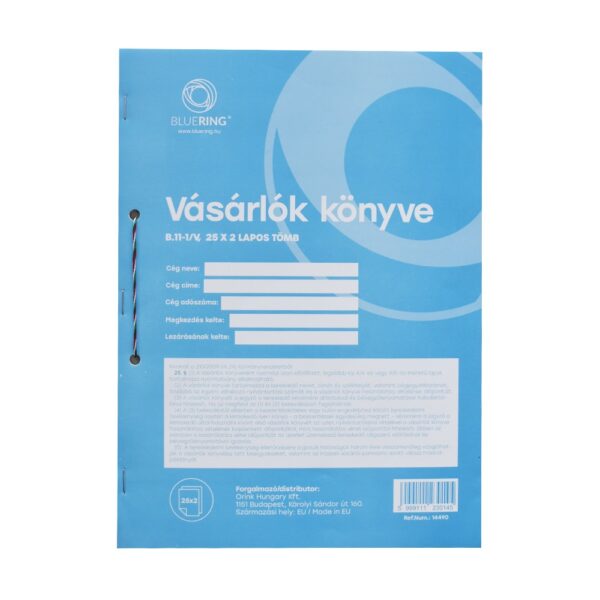 Vasarlok konyve A4 allo 25x2lapos B11 1VUJ Bluering i525139