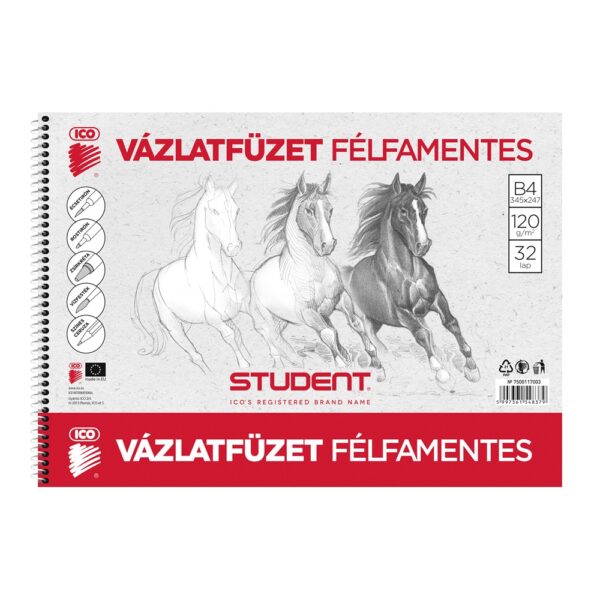 Vazlatfuzet B4 120g felfamentes Student i210291