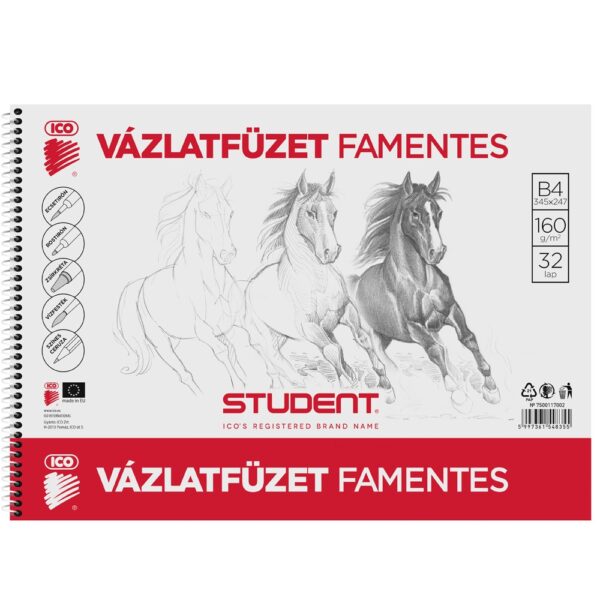 Vazlatfuzet B4 160g famentes Student i578684