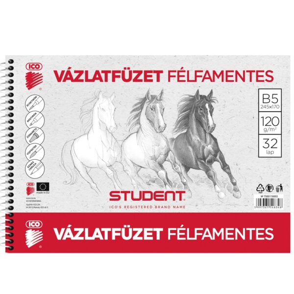 Vazlatfuzet B5 120g felfamentes Student i578702