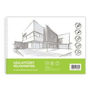 Vázlatfüzet félfamentes B/4 120g