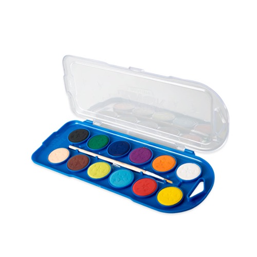 Vízfesték Junior 30 mm 12 db-os klt. ecsettel 2 Vízfesték Junior 30 mm 12 db-os klt. ecsettel - Image 2