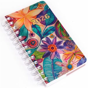 Zsebnaptár álló spirálozott SP5 napi fehér lapokkal akvarell Realsystem 2026.