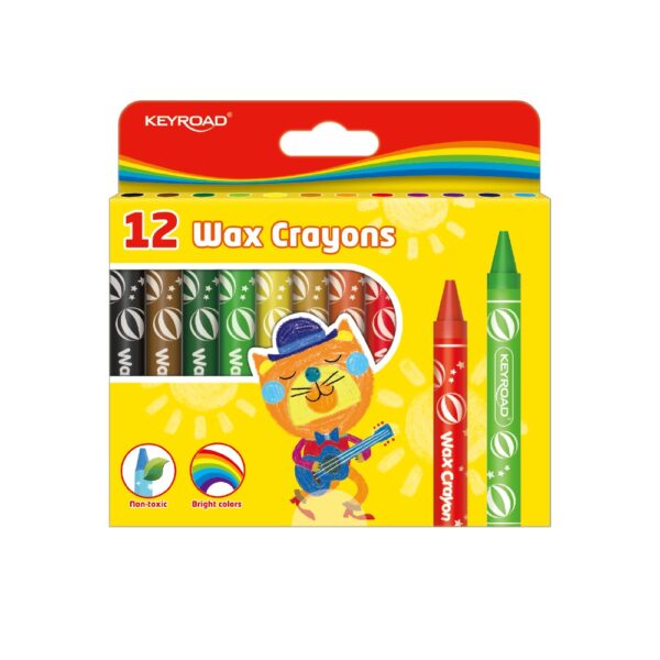 Zsirkreta keszlet 11x100mm 12 db bliszter Keyroad Wax Crayon vegyes szinek i185264