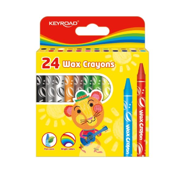 Zsirkreta keszlet 8x90 mm 24 db bliszter Keyroad Wax Crayon vegyes szinek i185279