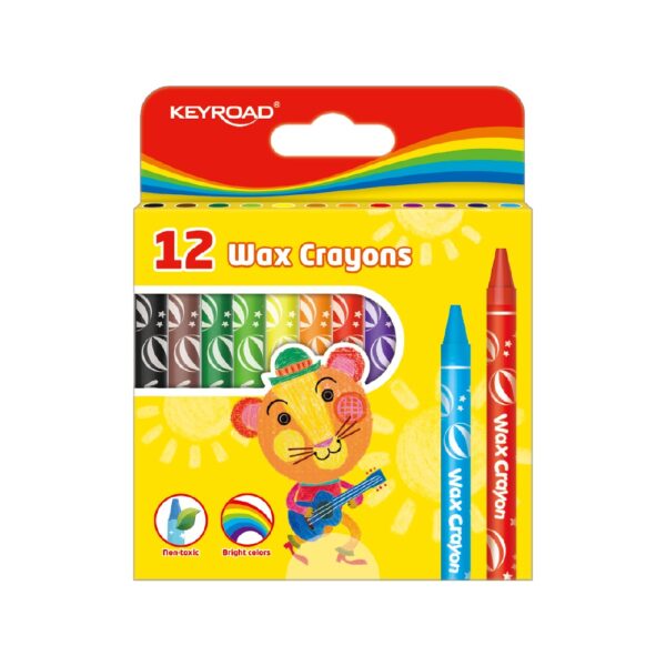 Zsirkreta keszlet 8x90mm 12 db bliszter Keyroad Wax Crayon vegyes szinek i185274