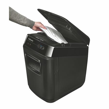 Iratmegsemmisítő, konfetti, 180 lap, FELLOWES "AutoMax™ 200C" 3 Iratmegsemmisítők közepes irodai használatra, 6-12 felhasználó számára